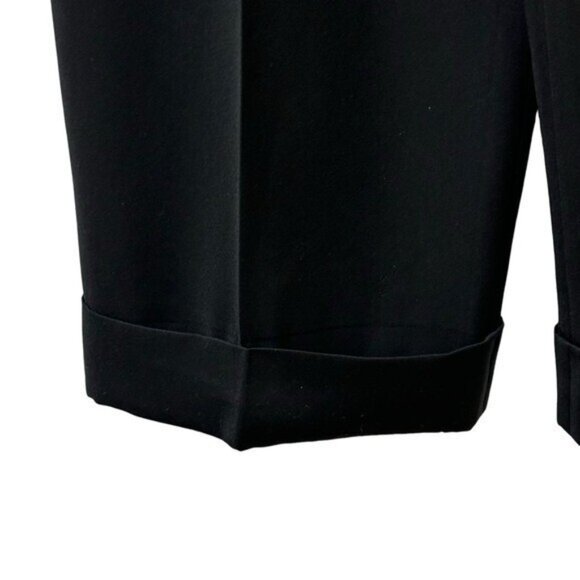 Vtg Mugler Womens 46? Dress Pants Wide Leg Cuffed Pleated Trousers France Black - Picture 4 of 8